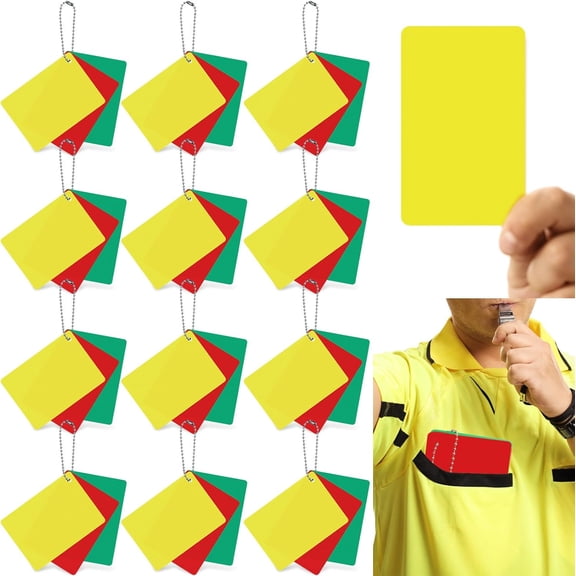 Referee Penalty Cards Football Referee Card Sets Soccer Warning Ejection Delay Green Red and Yellow Cards for Sports Game Officials Kit