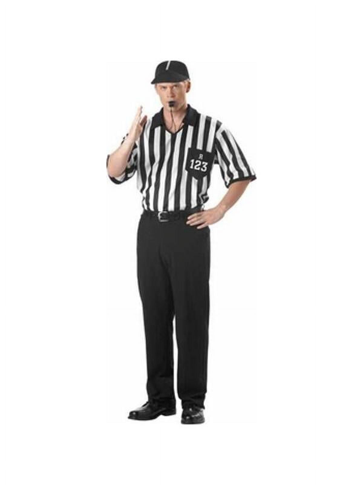 Referee Shirt and Cap Mens Halloween Costume Large 42-44 - image 1 of 2