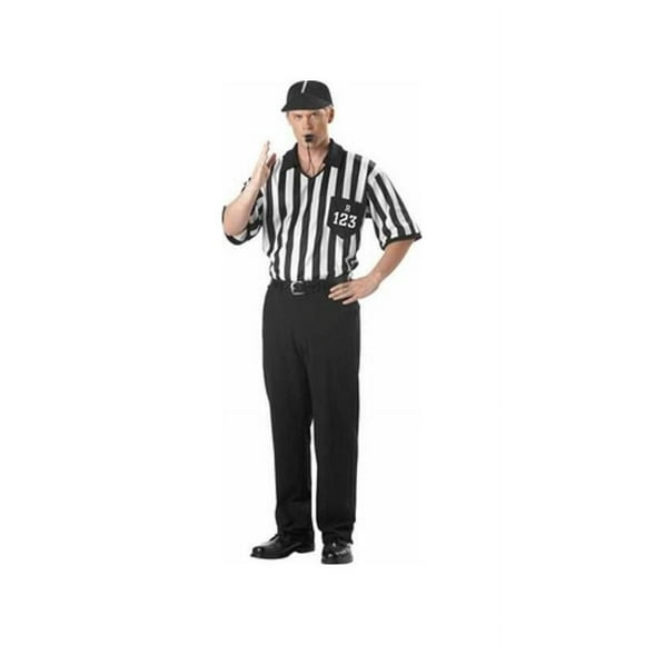 Referee Shirt and Cap Mens Halloween Costume Large 42-44