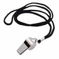 thumbnail image 1 of Referee and Scorekeeping 1Pc Metal Referee Whistle Stainless Steel Extra Whistle with Lanyard for School Sports Soccer Football Basketball, 1 of 8
