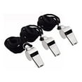 thumbnail image 1 of Referee and Scorekeeping Metal Referee Whistle Stainless Steel Extra Whistle with Lanyard for School Sports Soccer Football Basketball 3Pc, 1 of 8