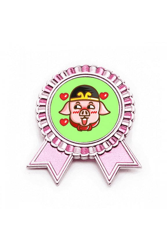 Reference Books Pigsy Badge Brooch Pin Pink Winner Award Medal