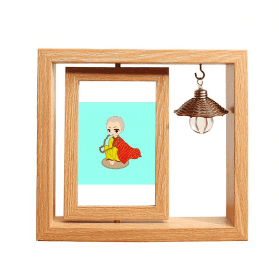 Reference Monks Wooden Rotating Picture Photo Frame 4x6