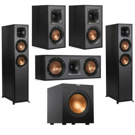 Reference R-625FA 5.1 Home Theater Pack, Black, Pair, Bundle with 2x R-41M Bookshelf Speakers, R-52C Center Speaker, R-100SW 10" 300W Powered Subwoofer
