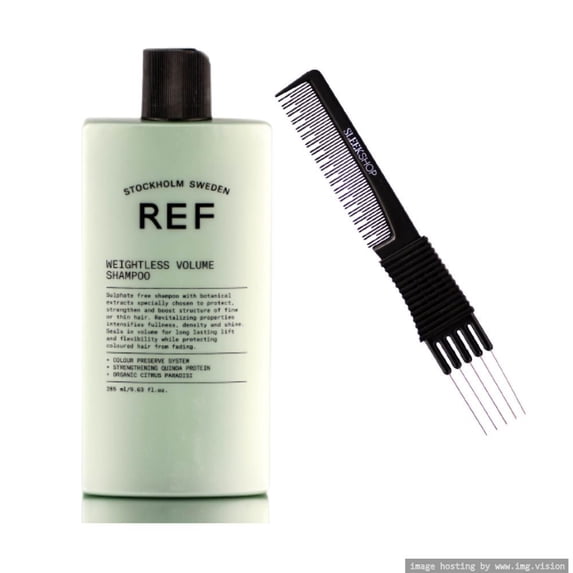 Reference of Sweden REF WEIGHTLESS VOLUME Shampoo (9.63 oz) with SLEEKSHOP Teasing Comb (PACK OF 1)