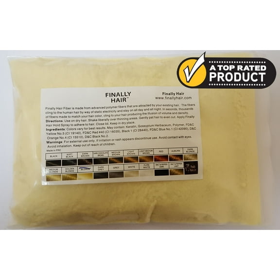 Refill Bag (Light Blonde) - Hair Building Fiber - 25 Gram Thickener - Available in 20 colors and several blond shades - Conceal Hair Loss - Cover Up Grey Roots