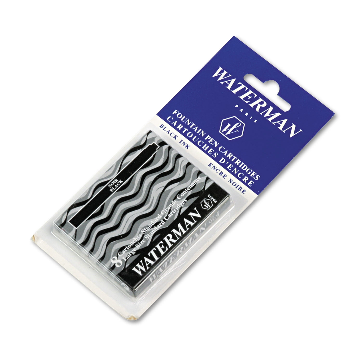 Refill Cartridge For Waterman Fountain Pens, Black Ink, 8/pack | Bundle of 2 Packs