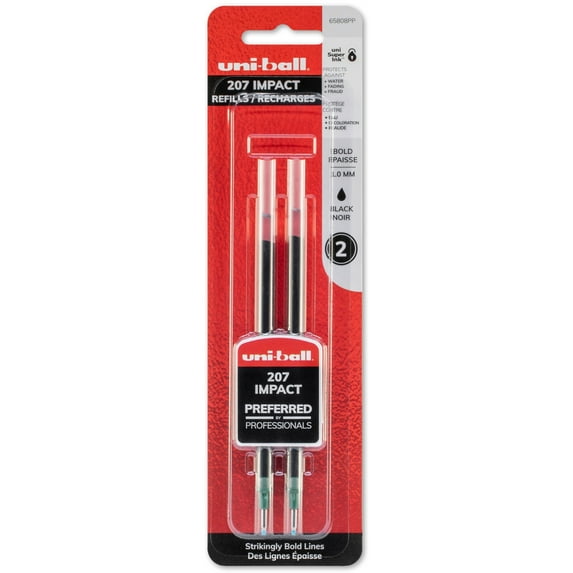 Refill For Gel Impact Gel Pens, Bold Conical Tip, Black Ink, 2/pack | Bundle of 5 Packs