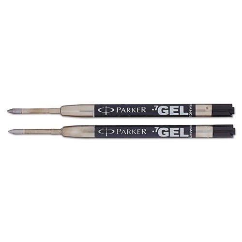 Parker 1950362 Parker Medium Conical Tip Retractable Gel Ink Roller Ball Pens Refill - Black Ink (2/Pack)