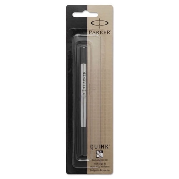 Refill For Parker Roller Ball Pens, Medium Conical Tip, Black Ink | Bundle of 2 Each
