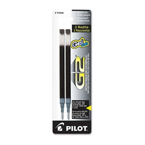 Refill For Pilot B2p, Dr Grip, G2, G6, Mr Metropolitan, Precise Begreen And Q7 Gel Pens, Fine Tip, Black Ink, 2/pack | Bundle of 2 Packs