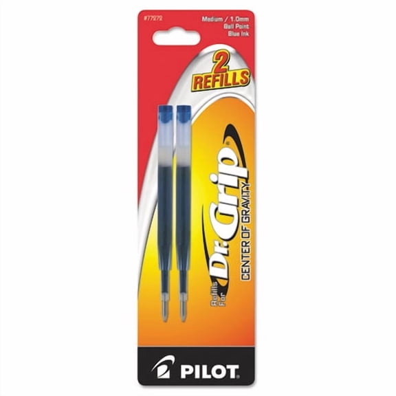 "Refill For Pilot Dr. Grip Center Of Gravity Ballpoint Pens, Medium Conical Tip, Blue Ink | Bundle of 10 Packs"
