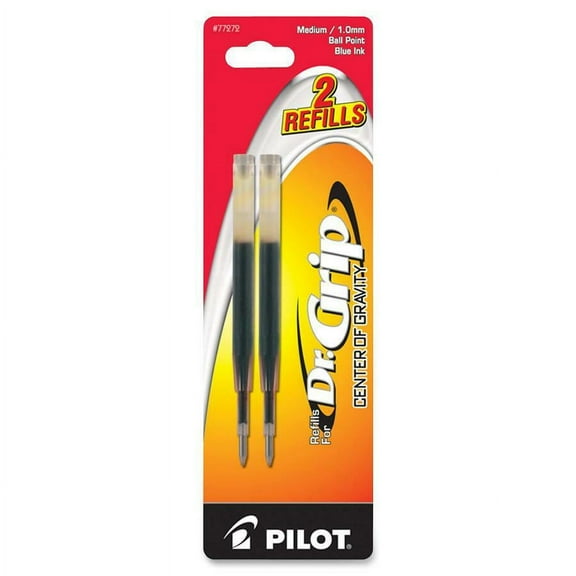 "Refill For Pilot Dr. Grip Center Of Gravity Ballpoint Pens, Medium Conical Tip, Blue Ink | Bundle of 5 Packs"