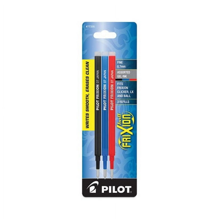 Refill for Pilot FriXion Erasable, FriXion Ball, FriXion Clicker and FriXion LX Gel Ink Pens, Fine Tip, Assorted Ink, 3/Pack Refill for Pilot FriXion Erasable, FriXion Ball, FriXion Clicker and FriXion LX Gel Ink Pens, Fine Tip, Assorted Ink, 3/Pack