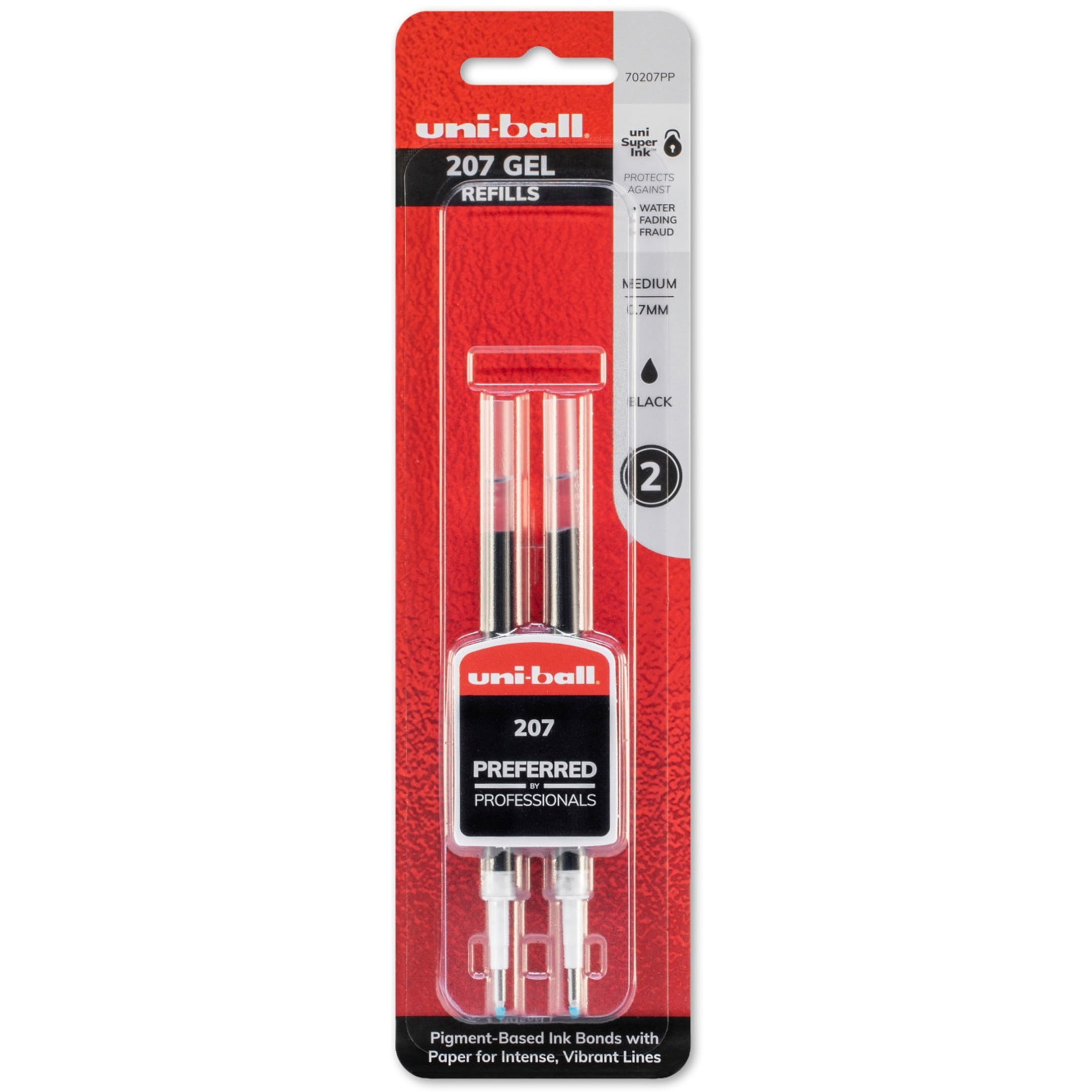 "Refill For Signo Gel 207 Pens, Medium 0.7 Mm Conical Tip, Black Ink, 2/pack | Bundle of 5 Packs"