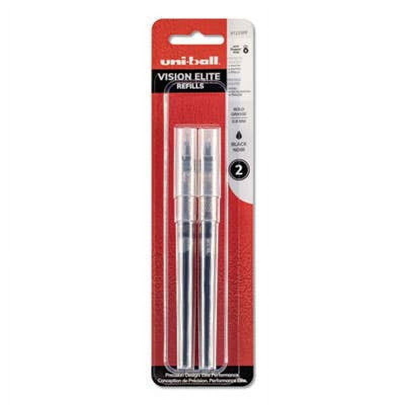 Refill For Vision Elite Roller Ball Pens, Bold Point, Black Ink, 2/Pack