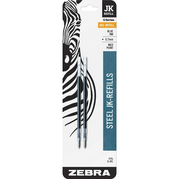 Refill For Zebra Jk G-301 Gel Rollerball Pens, Medium Conical Tip, Blue Ink, 2/pack | Bundle of 5 Packs
