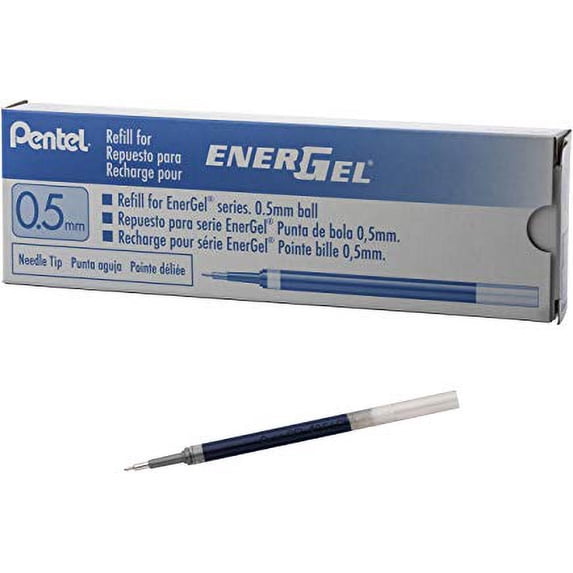 Refill Ink - For EnerGel Gel Pen 0.5mm Needle Tip, Fine,Sky Blue Ink (DOZEN)