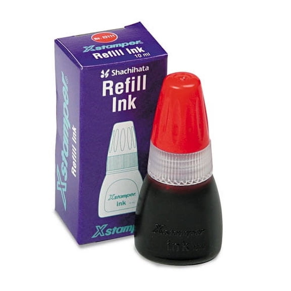 "Refill Ink for Xstamper Stamps, 10 mL Bottle, Red | Bundle of 10 Each"
