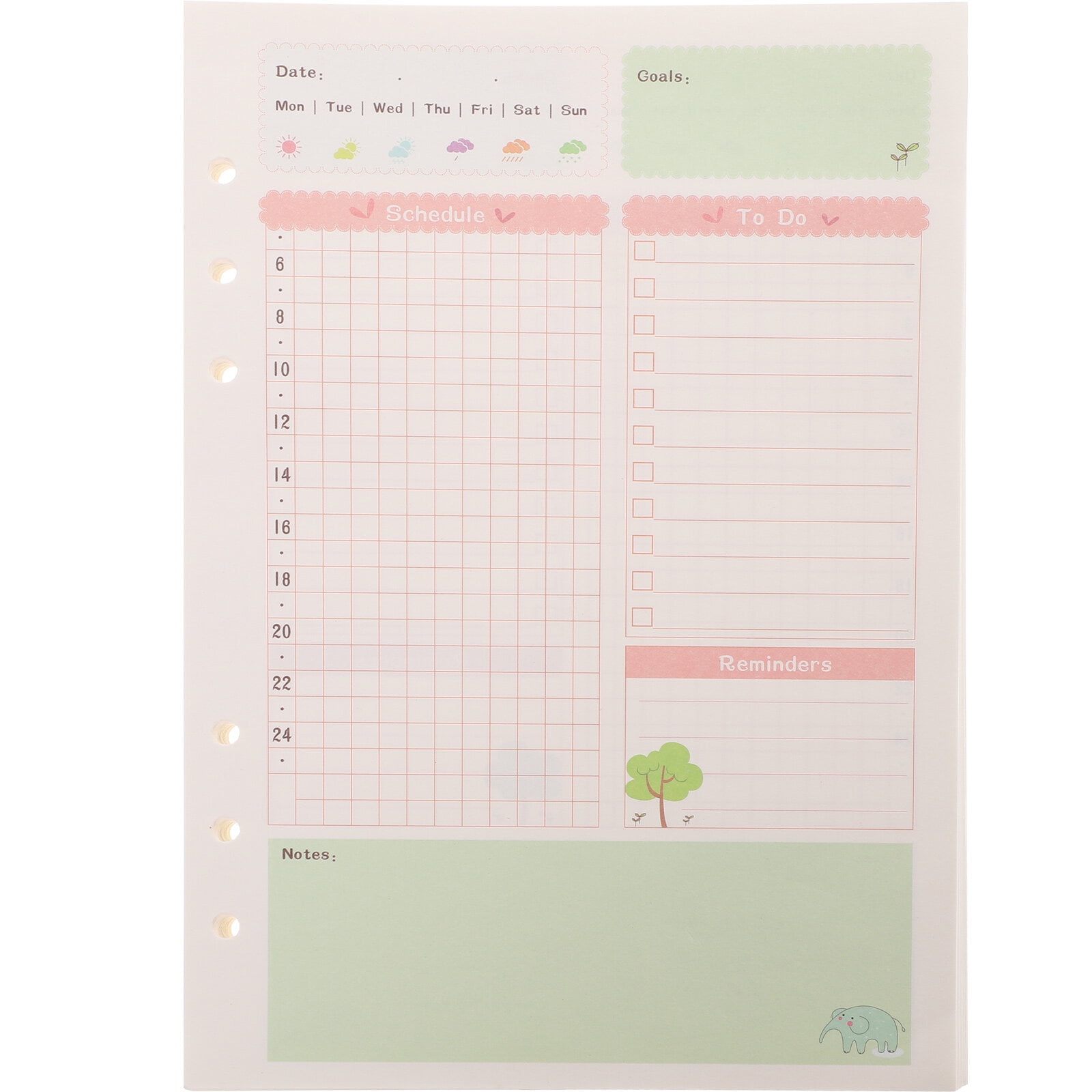 Refill Planner Paper Notebook Daily Insert Loose Refillable Journal