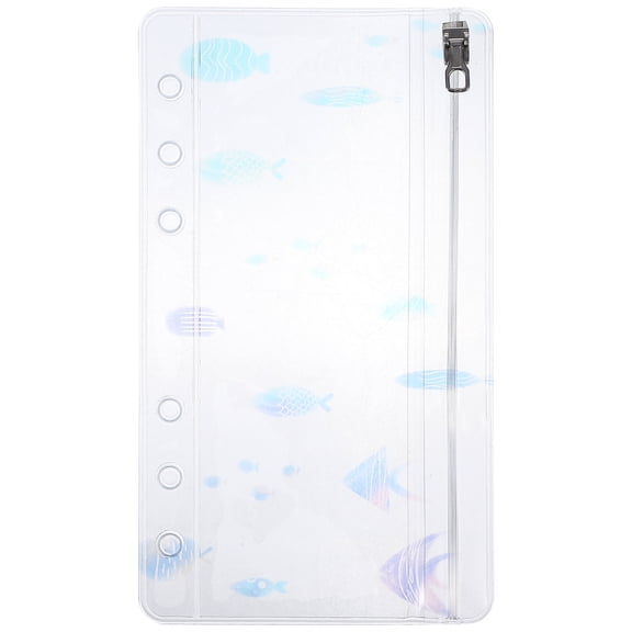 Supvox Loose Leaf Binder Zipper Pocket White PVC Material for Organizing Documents