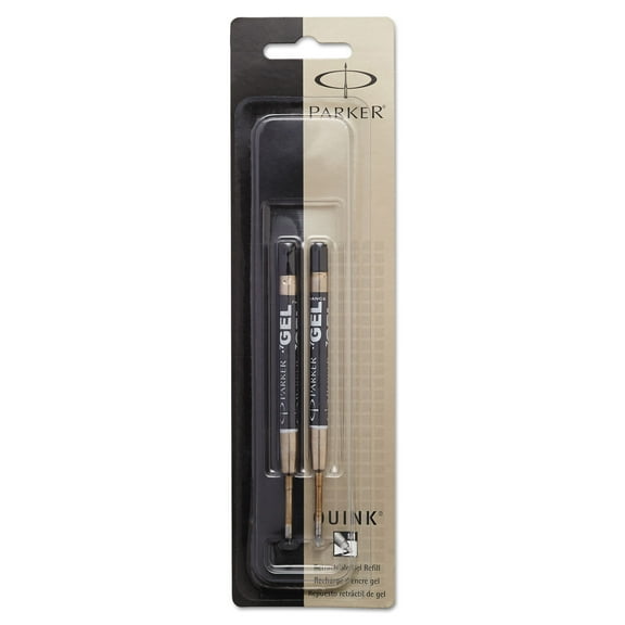 Refill for Parker Retractable Gel Ink Roller Ball Pens, Medium Conical Tip, Black Ink, 2/pack | Bundle of 5 Packs