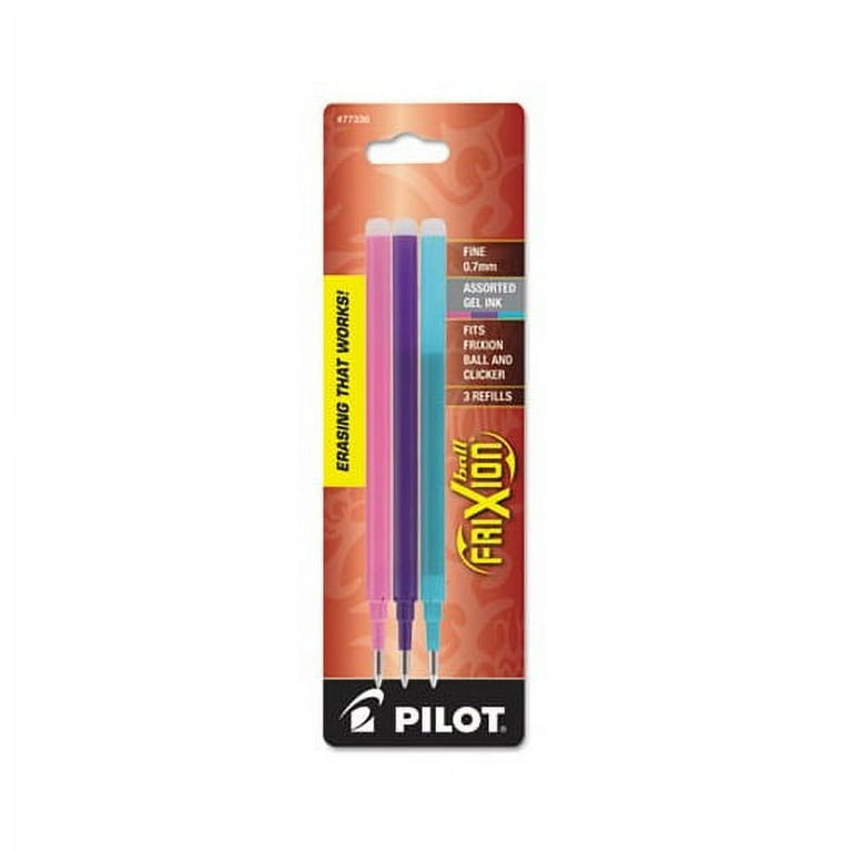 Refill for Pilot FriXion Erasable, FriXion Ball, FriXion Clicker and FriXion LX Gel Ink Pens, Fine Tip, Assorted Ink, 3/Pack Refill for Pilot FriXion Erasable, FriXion Ball, FriXion Clicker and FriXion LX Gel Ink Pens, Fine Tip, Assorted Ink, 3/Pack