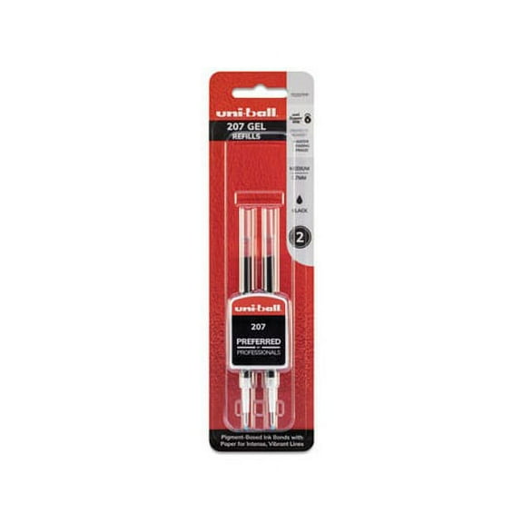 Refill for Signo Gel 207 Pens Medium Point, 0.7 mm, Black Ink, 2/Pack