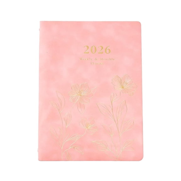Refillable 2026 Weekly Planner 6 Rings Binder Academic Journal with Dated Pages For Daily Scheduling 6.69x9.06In