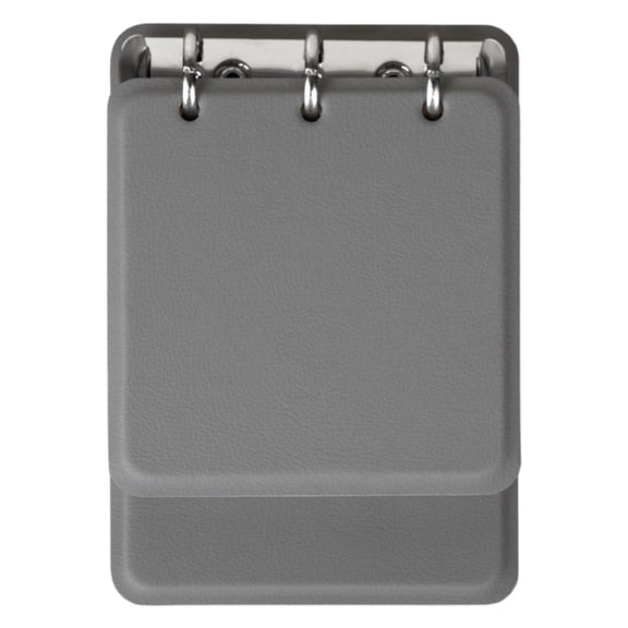Refillable 3 Ring Notebook, Lined Paper Journal, 180 Page Pocket Notebook, 7 Trendy Colors Available (Gray, 14*9.8 CM)
