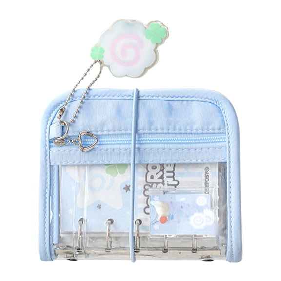 Refillable 5 Rings Binder Notebook with Refill Paper 5 Holes Binder Planner 12.3x9.8CM Cartoon PVC 5 Rings Binder Covers