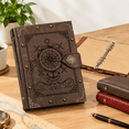 Refillable A5 Binder Notebook, 9-GrayBrown-Compass, 400 Total Pages, 9. ...