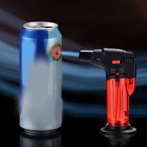 Refillable Adjustable Butane Torch, Safety Lock Blue Flame Igniter, High-temperature Cooking Spray Tool, Household Heating Tool, Multi-functional Ignition Device for Indoor Baking And Heating, Red