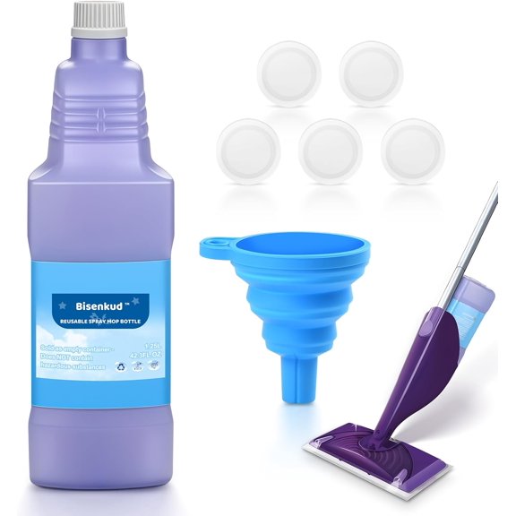 Refillable Bottle for Wet Jet Mop - 1250ml /42.3 FL OZ Leak-Proof HDPE Solution Bottle, EmptyNot Power mop