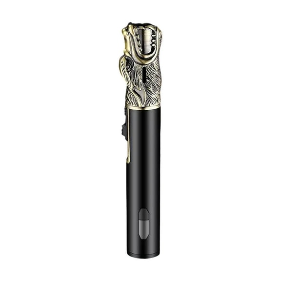 Refillable Butane Lighter - Multifunctional Metal Torch Lighter,360° Inverted Use,1300°F Adjustable Flame,Windproof with Safety Lock & Visual Fuel Window for Outdoor Camping