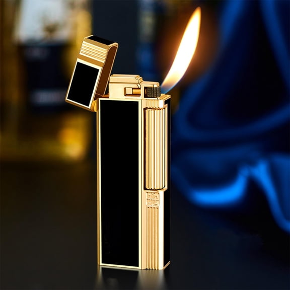 Refillable Butane Lighters Side Slide Lgnition Lighters Soft Flame Lighter Cigar Lighter with Adjustable Flame