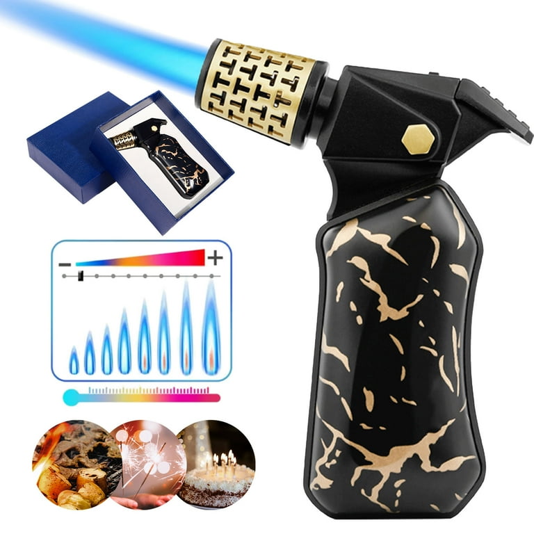 Torch Lighter, Butane Lighter, Windproof Triple Jet Flame Torch Lighter, Refillable And Adjustable Flame Butane Torch Lighter, Premium Gift For Men