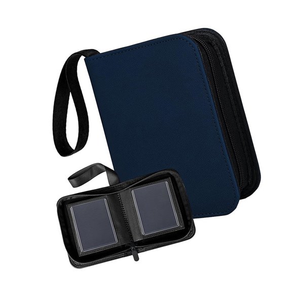 Refillable Card Collection Binder with Zip Around Design, Textured Cover, Wrist Strap, Compact Album
