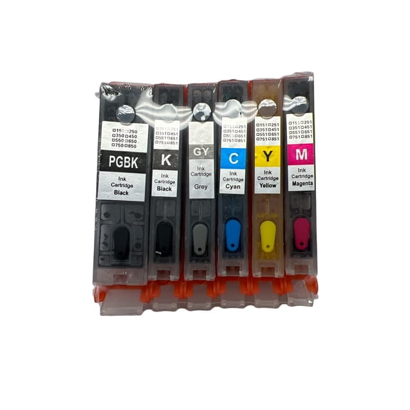 Refillable Cartridges Replacement Ink compatible for PGI-220 220 CLI221 221 MX860 MX870 MP620 -6 Pack