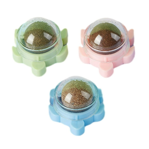 Refillable Catnip Balls, Natural Material Cat Toys for Indoor Cats, Stress Relief & Healthy Living, Promoting Oral Health & Fresh Breath (3 Pack)