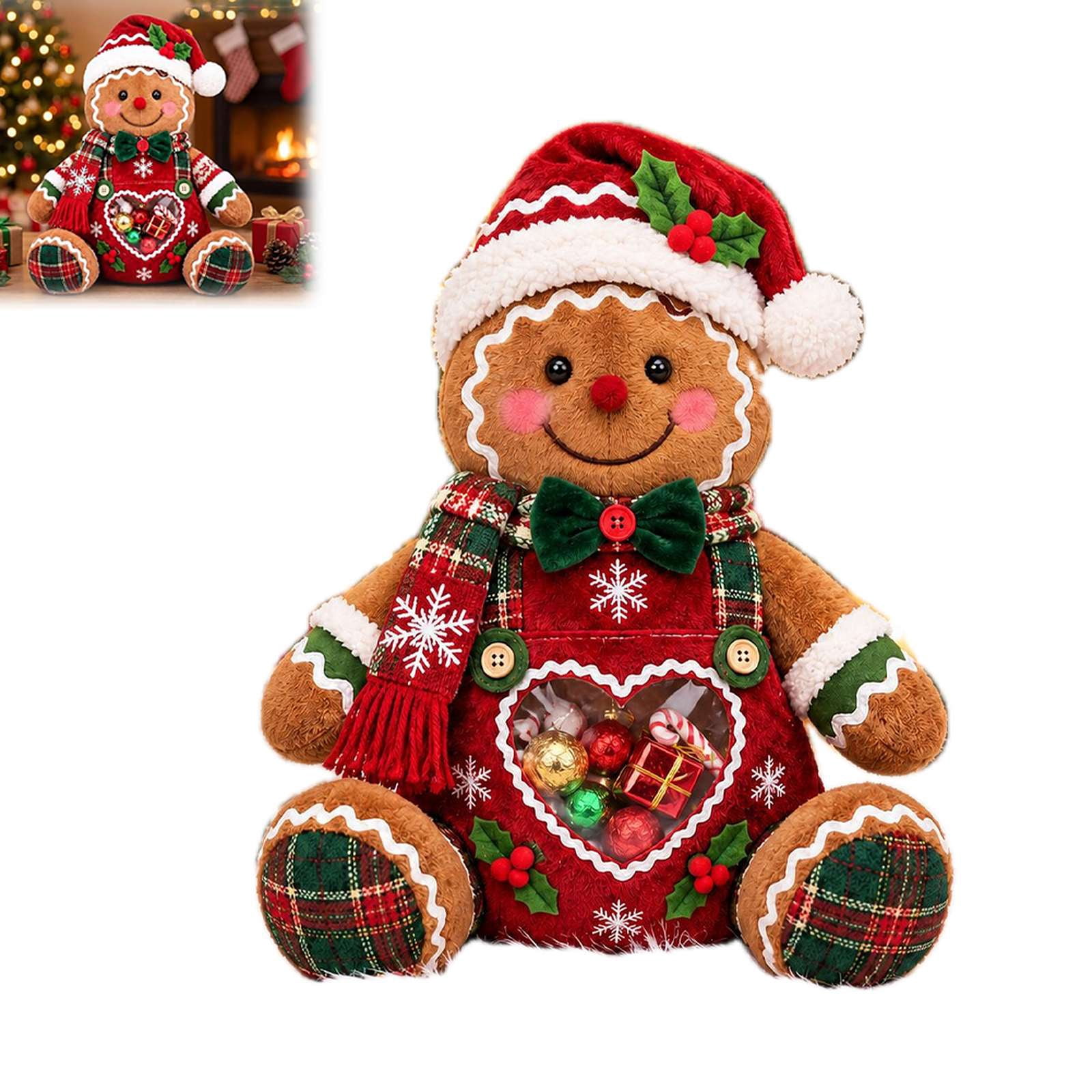 Refillable Christmas Figurine Treat Holder, Christmas Plush Sitting ...