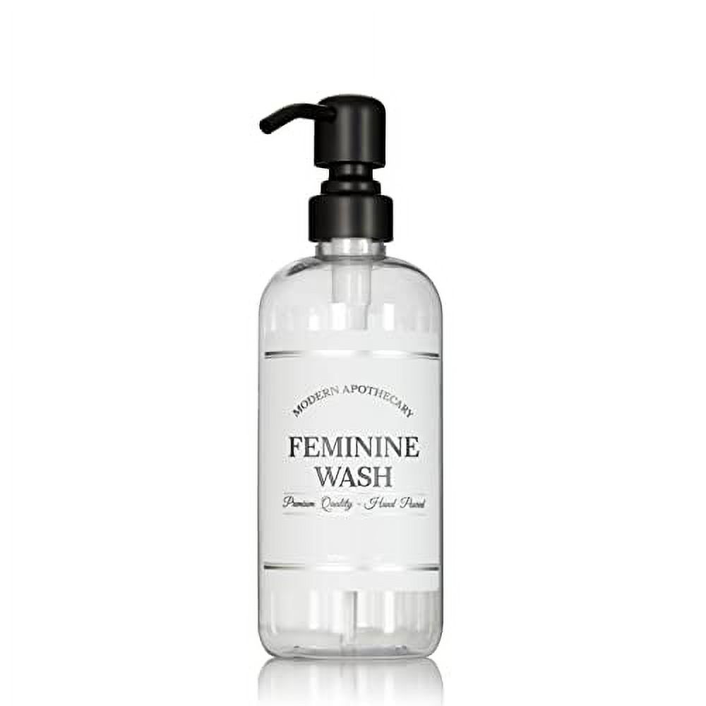 Refillable Clear PET Plastic 16 Feminine Wash Bottle with Black Pump