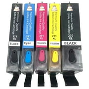 Refillable Edible Ink Cartridges for Cakes and Cupcakes   Multicolor Edible Cartridges for Edible Image Printing, Compatible with Canon PGI-270/CLI-271   Pack of 5