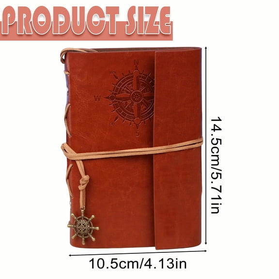 Refillable Embossed Leather Journal for Travel Diary and Planning