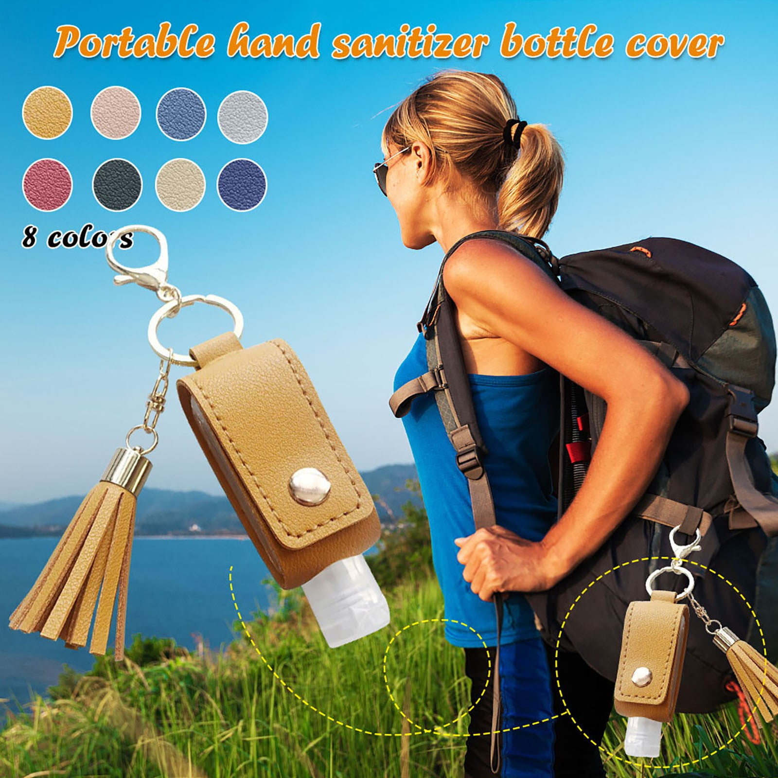 Refillable Empty Travel Bottles and Keychain Holders - 8PC Set, Leakproof Liquid Dispenser for Toiletries, Lotion,Lightweight, Portable, Easy to Carry ,Plastic Containers Multicolor