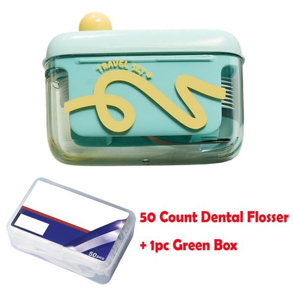 Refillable Floss Pick Dispenser - Portable Automatic Pop Up Tooth Dental Floss Pick Dispenser Holder Organizer Box, Travel Size Easy to Carry , Can Holds 15-16 Flosser