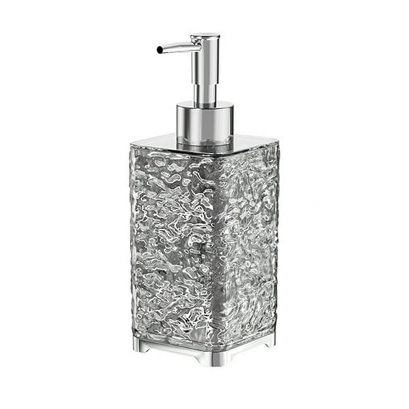 Refillable Foaming Soap Dispenser for Bathroom Kitchen, 400ml Clear Plastic Bottle with Foam Pump, Modern Design for Countertop, Multipurpose for Hand Soap Body Wash Lotion, Easy to Monitor Usage