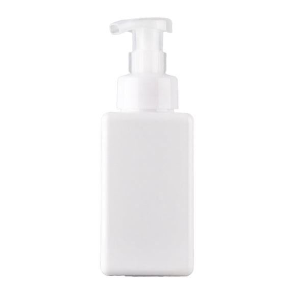 Refillable Foaming Soap Dispenser, Plastic Pump Bottle for Hand Soap, Square Foam Soap Container for Kitchen and Bathroom, Durable Empty Soap Dispenser for Home White