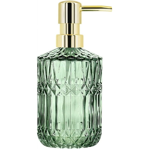 Refillable,Glass,Liquid,Soap,Dispensers,for,Dish,Detergent,,Lotion,Shampoo,,Bathroom,Countertop,,Kitchen,,Laundry,(Green)