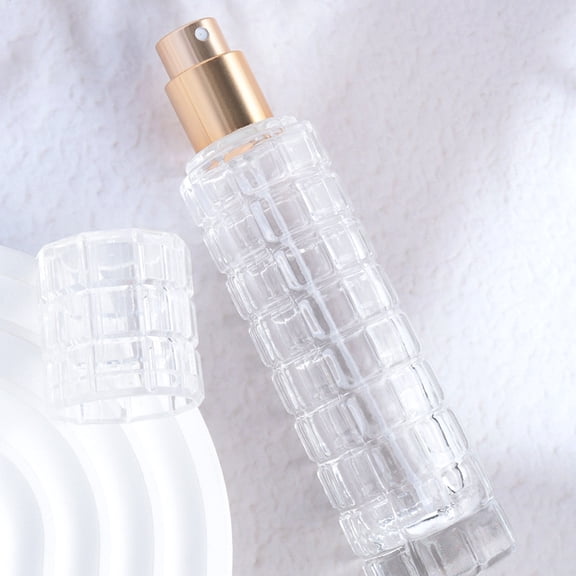Refillable Glass Spray Bottles with Fine Mist Sprayer Dust Cap for Perfume Essential Oil Clear 2.89x12.19cm Capacity: 30ml(1.01fl. oz)